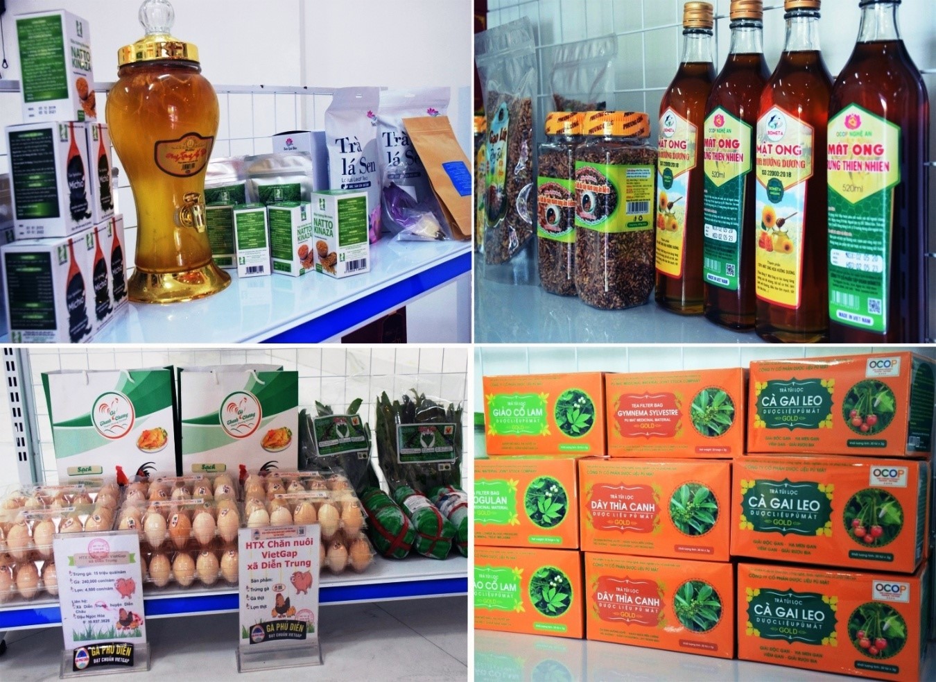 Một số sản phẩm OCOP đạt sao của tỉnh Nghệ An.