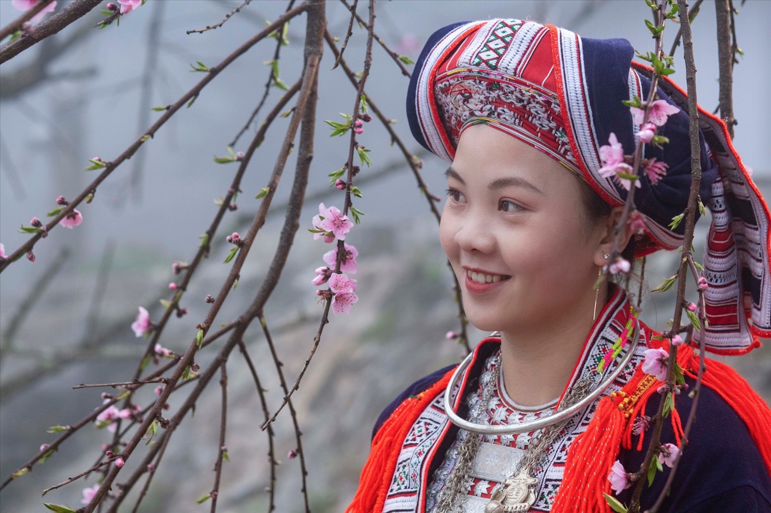 Tác phẩm "Thiếu nữ bên hoa đào" của Lê Đức.
