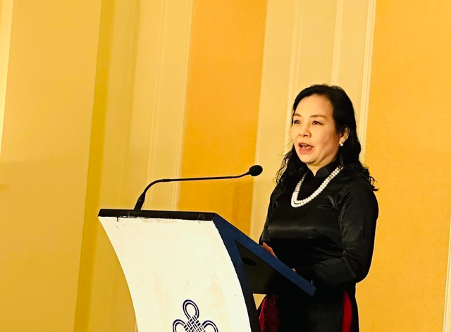 TS. Ngô Phương Lan-Chủ tịch Hiệp hội Xúc tiến phát triển Điện ảnh Việt Nam phát biểu tại Hội thảo. Ảnh: VGP/Diệp Anh