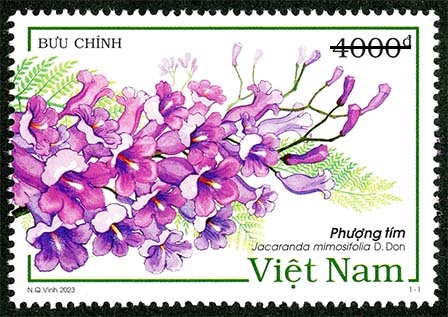 Mẫu tem với giá mặt 4.000đ có khuôn khổ tem 54 x 37 (mm). (Ảnh: TL)